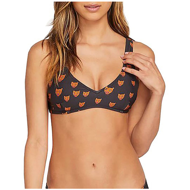 Volcom Ain't Lion V-Neck Bikini Top - Women's Black
