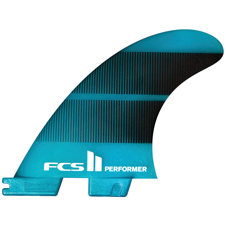 FCS II Performer Neo Glass Small Tri Fin Set Teal Gradient