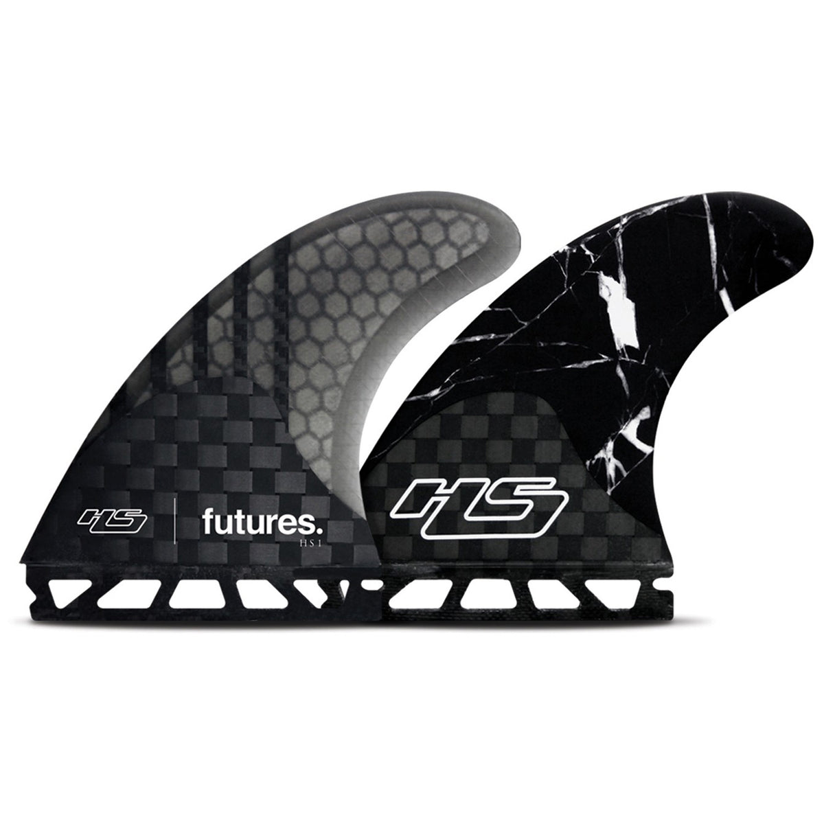Futures HS1 Large Tri Fin Set Black Marble