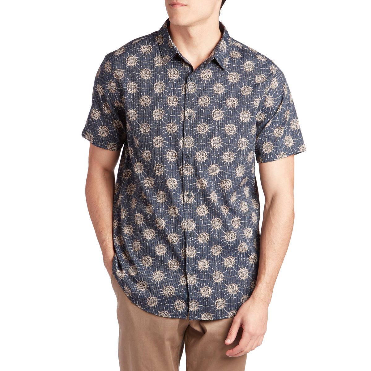 Roark Bless Up Short-Sleeve Shirt Navy