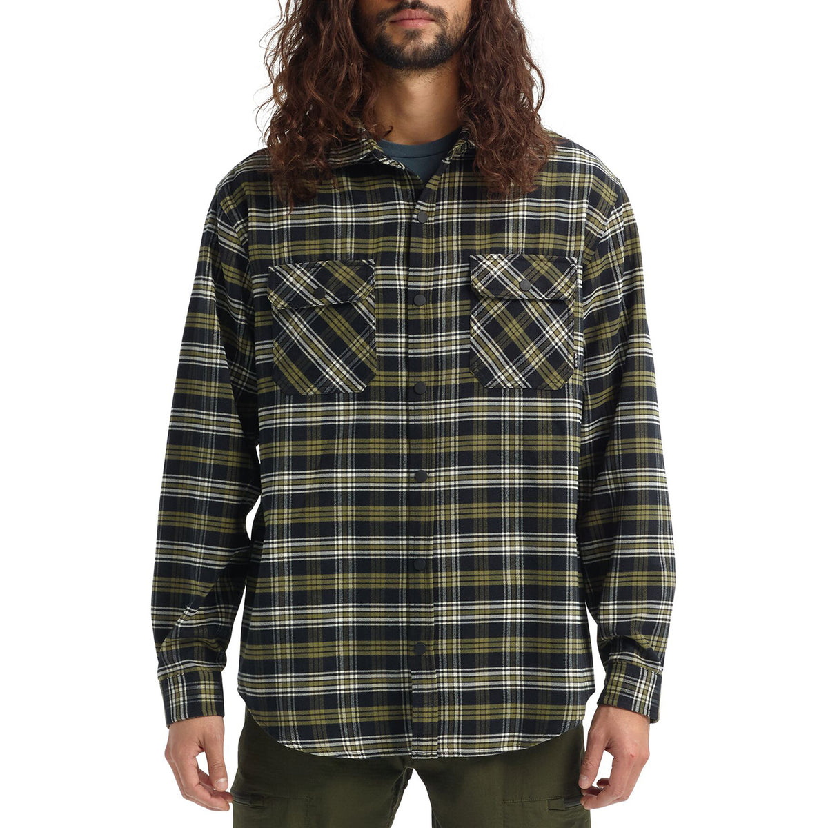 Burton Brighton Tech Flannel Martini Olive Plaid