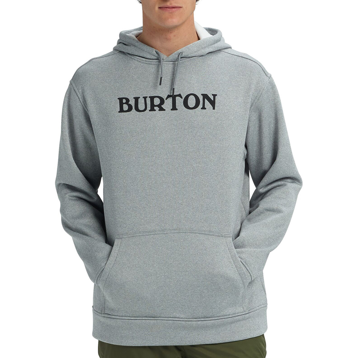 Burton Oak Pullover Hoodie Horizontal Logo Gray Heather