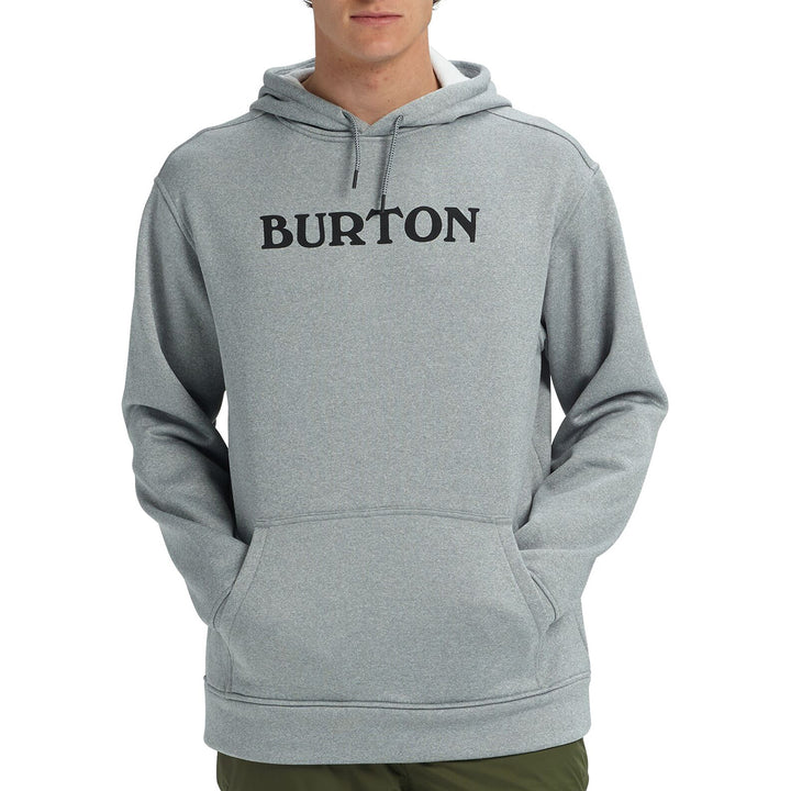 Burton Oak Pullover Hoodie Horizontal Logo Gray Heather