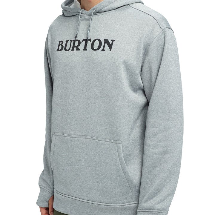 Burton Oak Pullover Hoodie Horizontal Logo Gray Heather