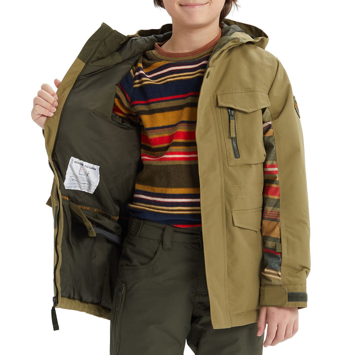 Burton Covert Jacket - Big Boys' Martini Olive/Gratz Stripe