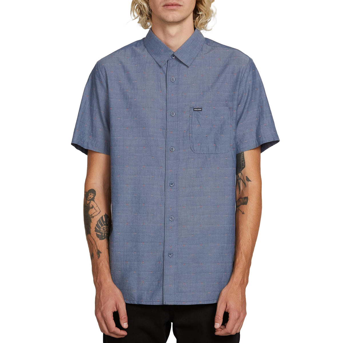 Volcom Mark Mix Short-Sleeve Shirt Tidal Blue