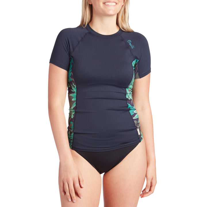 O'Neill Side Print Short Sleeve Rashguard - Women's Abyss/Faro