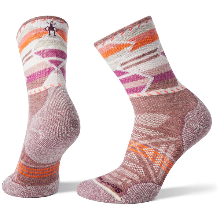 Smartwool PhD® Outdoor Light Pattern Mid Crew Socks - Women's Nostalgia Rose