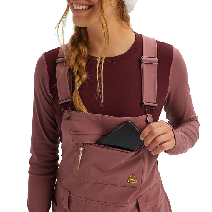 Burton Avalon Softshell Bibs - Women's Rose Brown