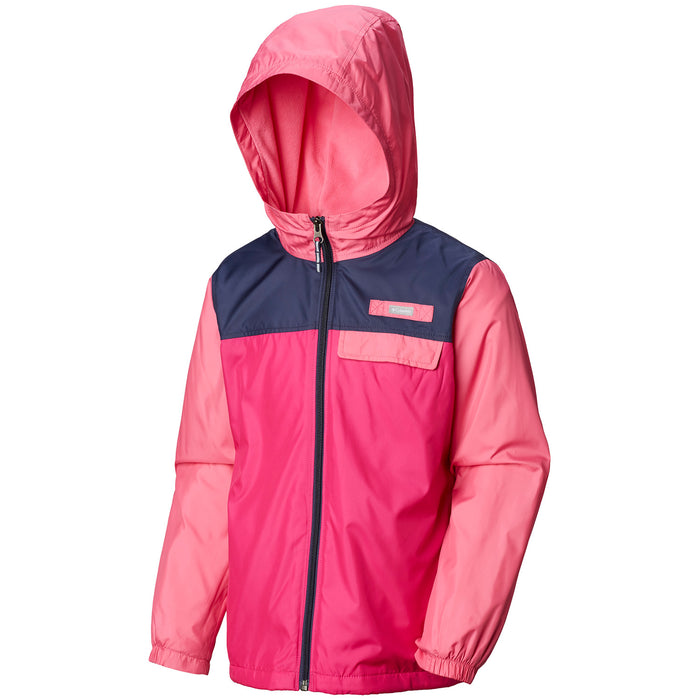 Columbia Mountain Side Lined Windbreaker - Girls' Haute Pink, Wild Geranium
