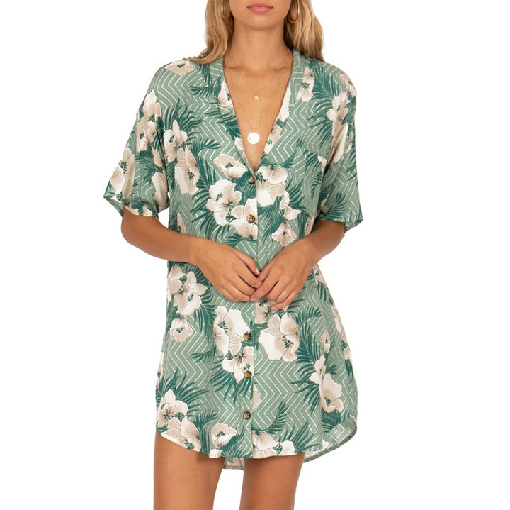 Amuse Society Island Oasis Tunic Dress - Women's Spa Green
