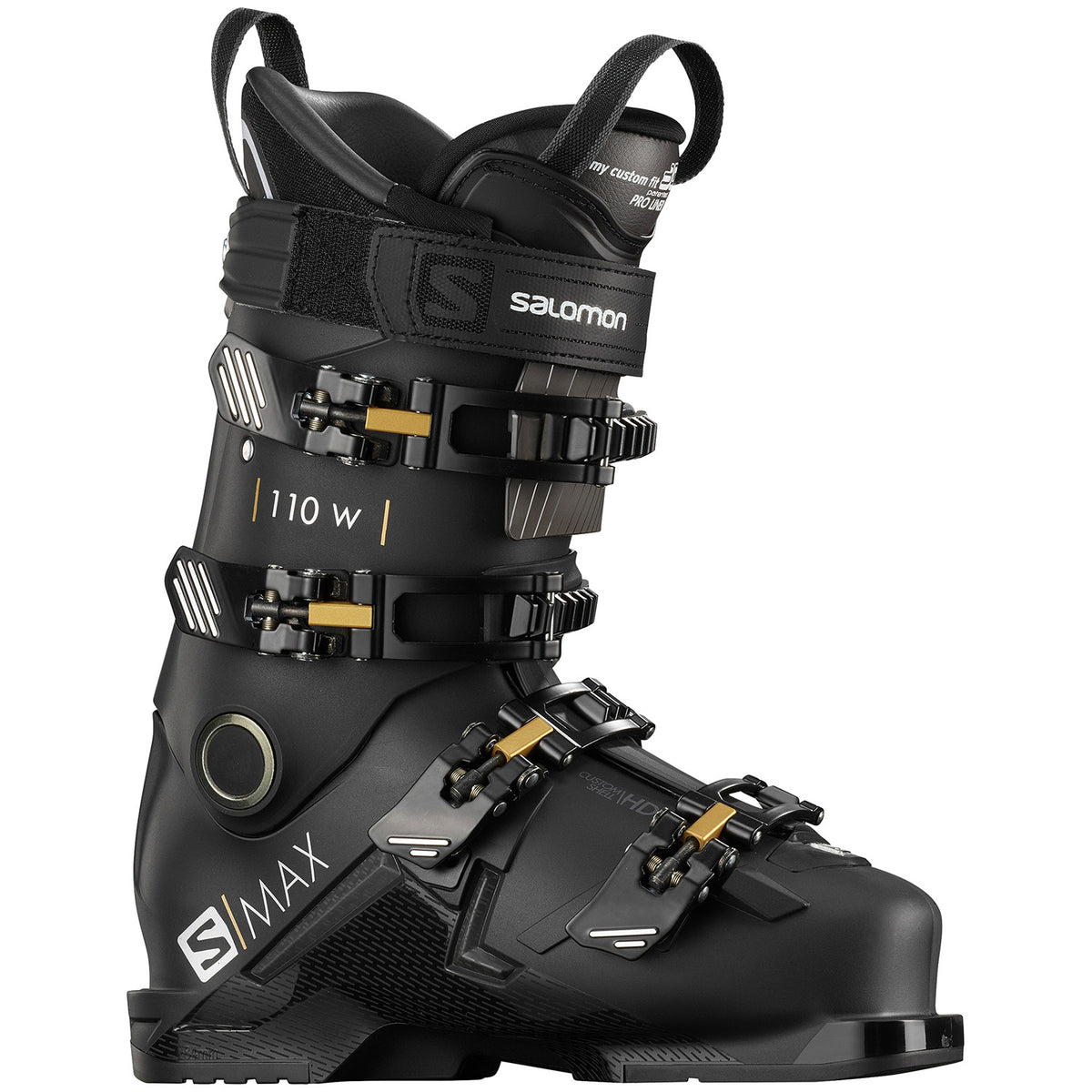 Salomon S/Max 110 W Ski Boots - Women's 2021 Black/Golden Glow Metallic/Belluga