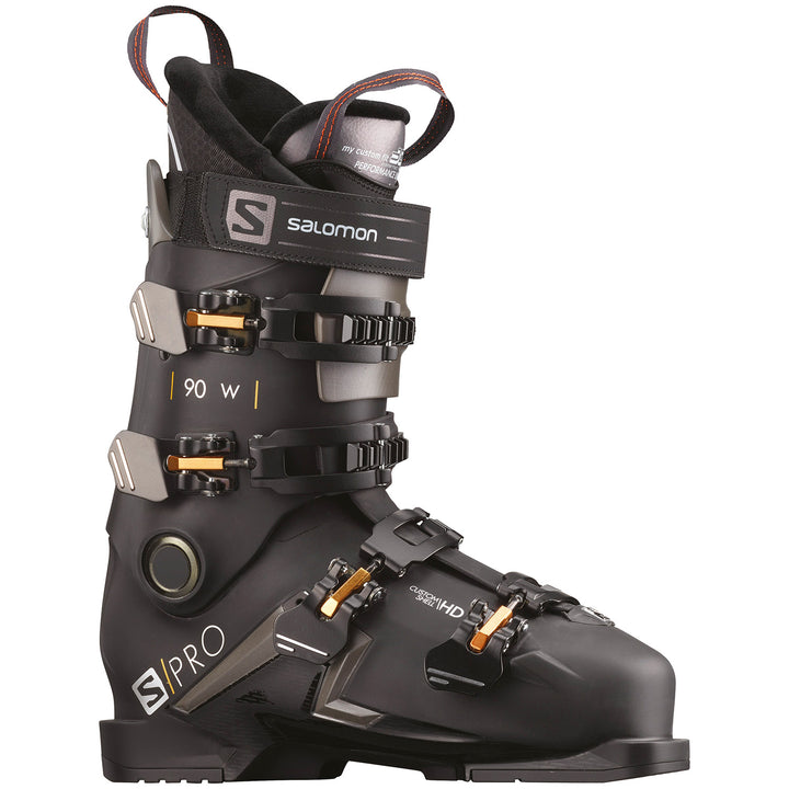 Salomon S/Pro 90 W Ski Boots - Women's 2021 Black/Belluga/Golden Glow Metallic