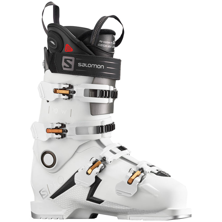 Salomon S/Pro 90 Custom Heat Connect W Ski Boots - Women's 2021 White/Golden Glow Metallic/Black