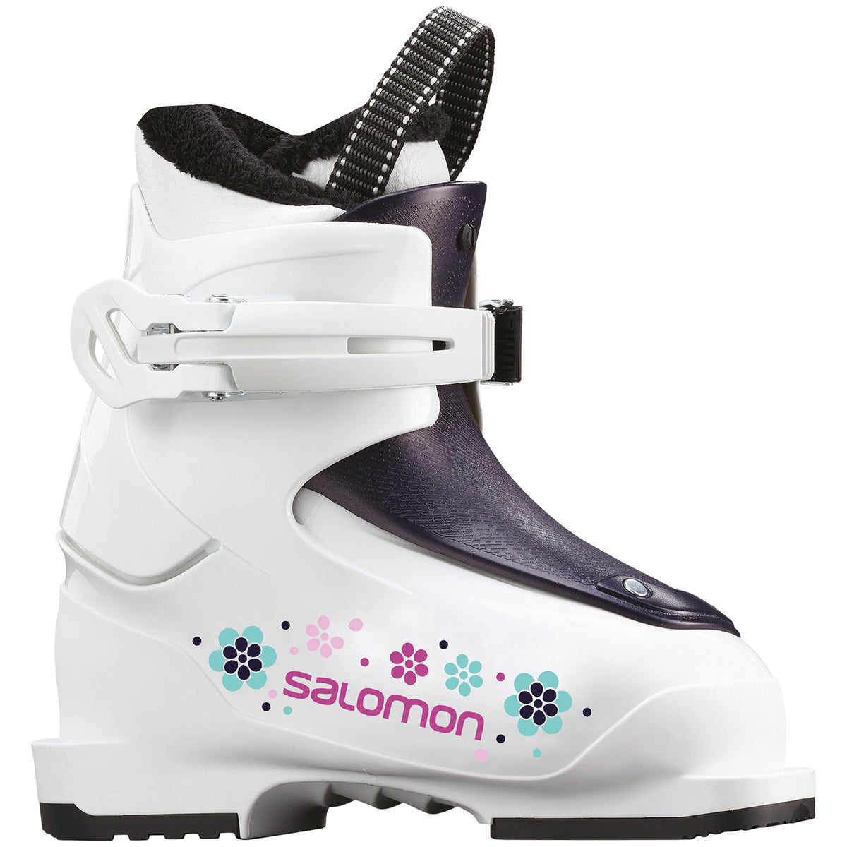 Salomon T1 Girly Ski Boots - Little Girls' 2020 White/Rose Violet Transluc