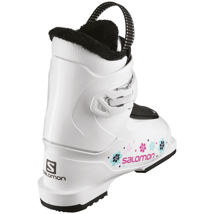 Salomon T1 Girly Ski Boots - Little Girls' 2020 White/Rose Violet Transluc