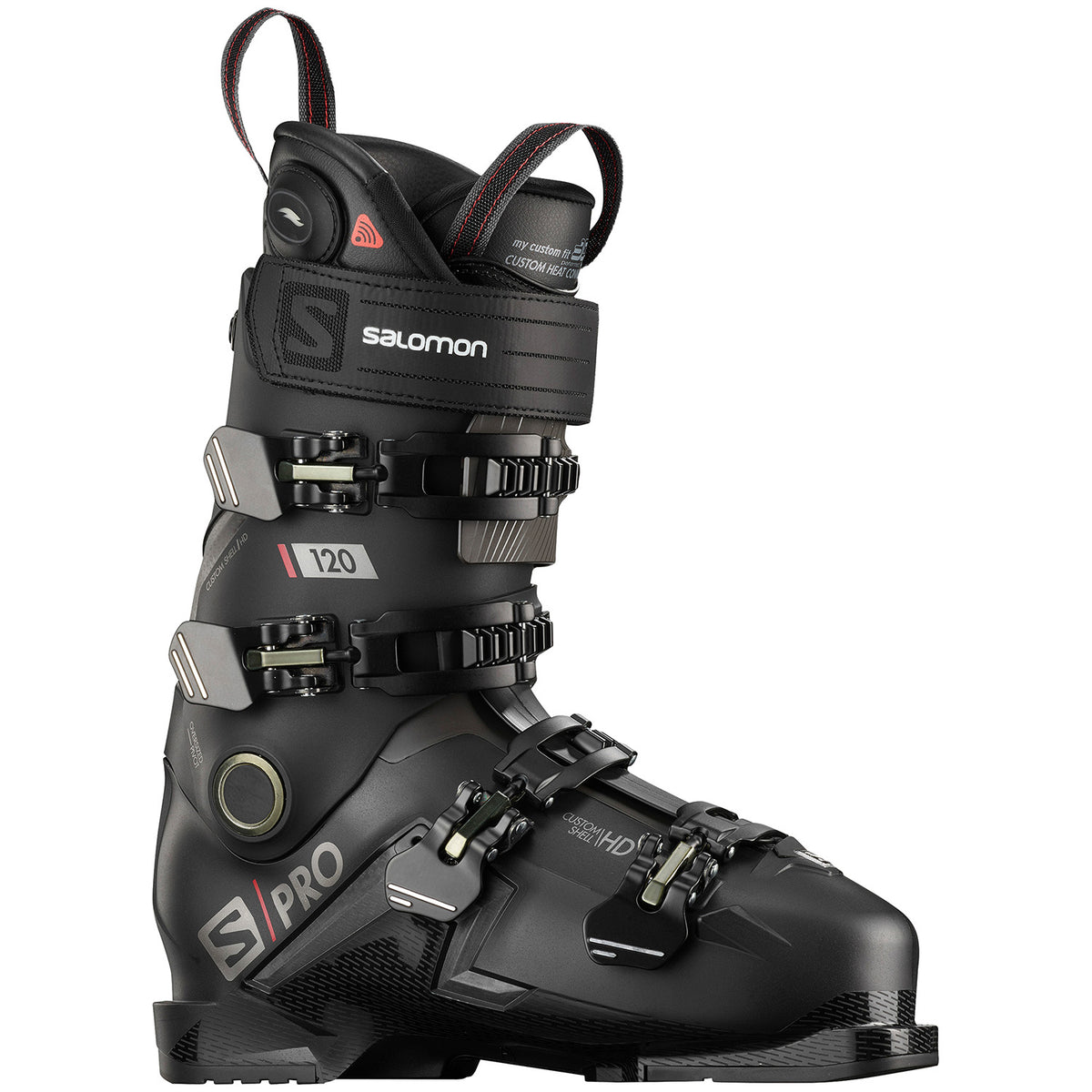 Salomon S/Pro 120 Custom Heat Connect Ski Boots 2021 Black/Belluga/Red