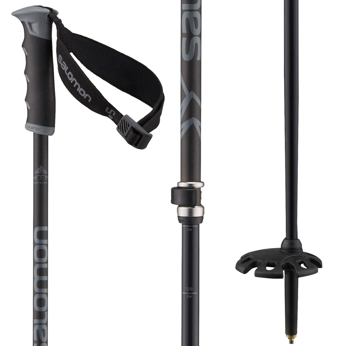 Salomon MTN Alu S3 Ski Poles 2022 Black/Grey