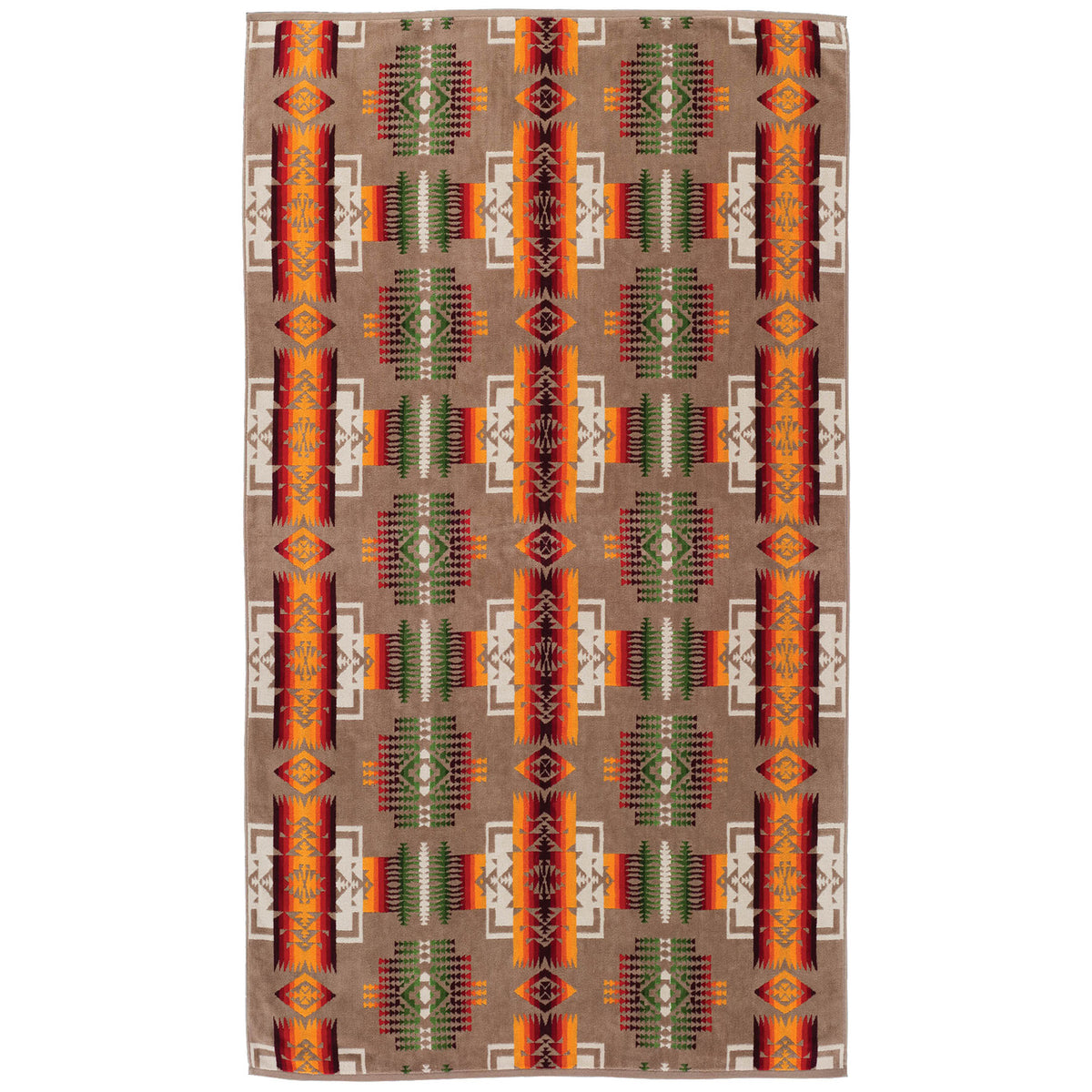 Pendleton Oversized Jacquard Towel Chief Joseph Khaki