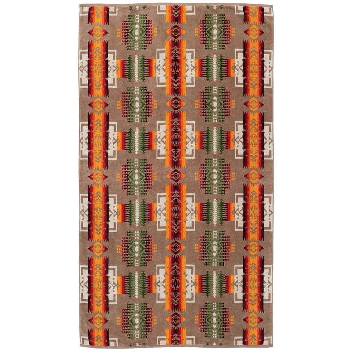 Pendleton Oversized Jacquard Towel Chief Joseph Khaki