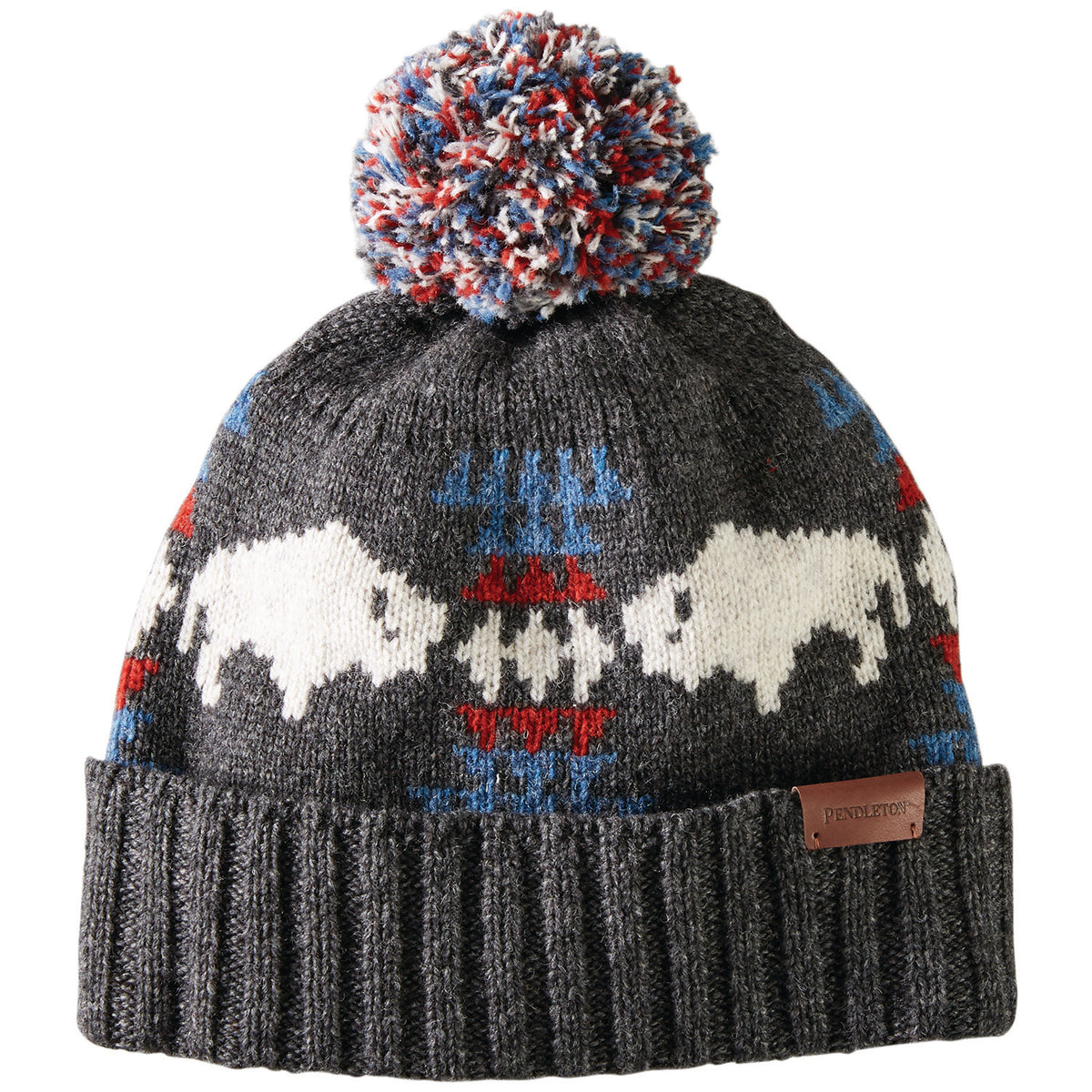 Pendleton Jacquard Pom Pom Hat Big Medicine Charcoal
