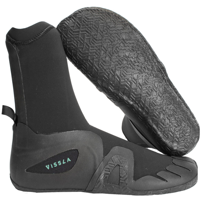 Vissla 7mm 7 Seas Round Toe Wetsuit Boots Black