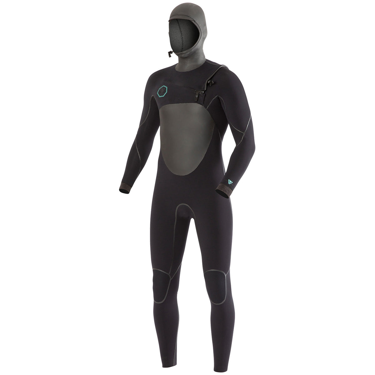 Vissla North Seas 5.5/4.5 Chest Zip Hooded Wetsuit Black