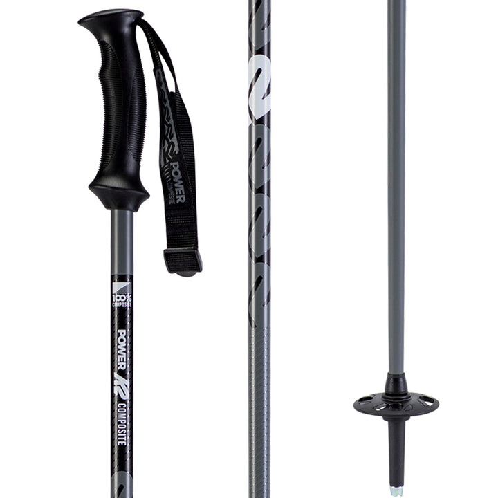 K2 Power Composite Ski Poles Gunmetal