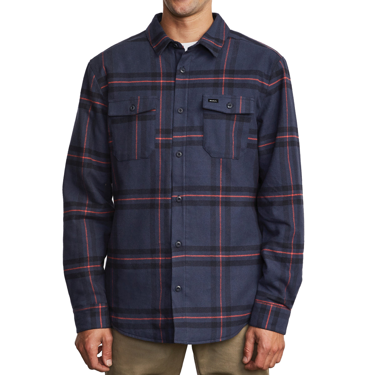 RVCA Yield Flannel Long-Sleeve Shirt Navy