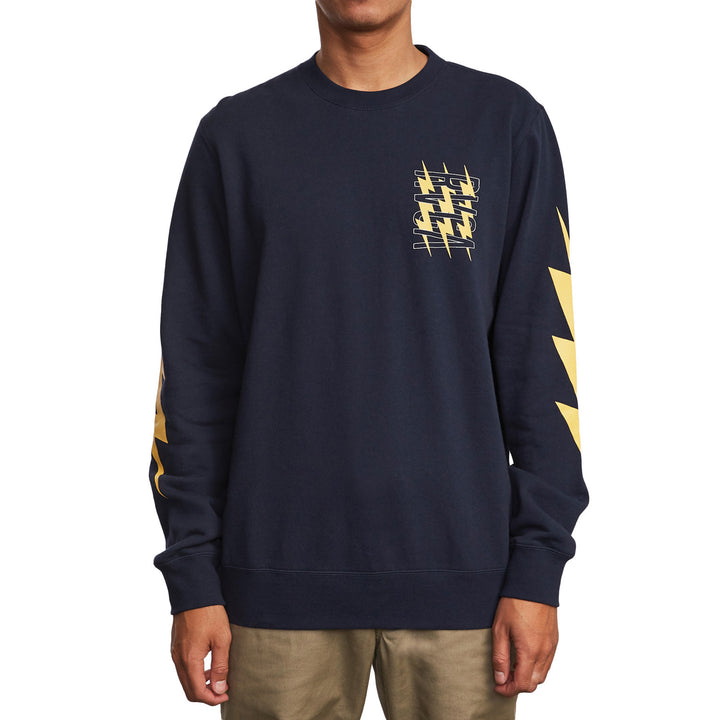RVCA Crew Pack Crewneck Sweatshirt Navy Marine