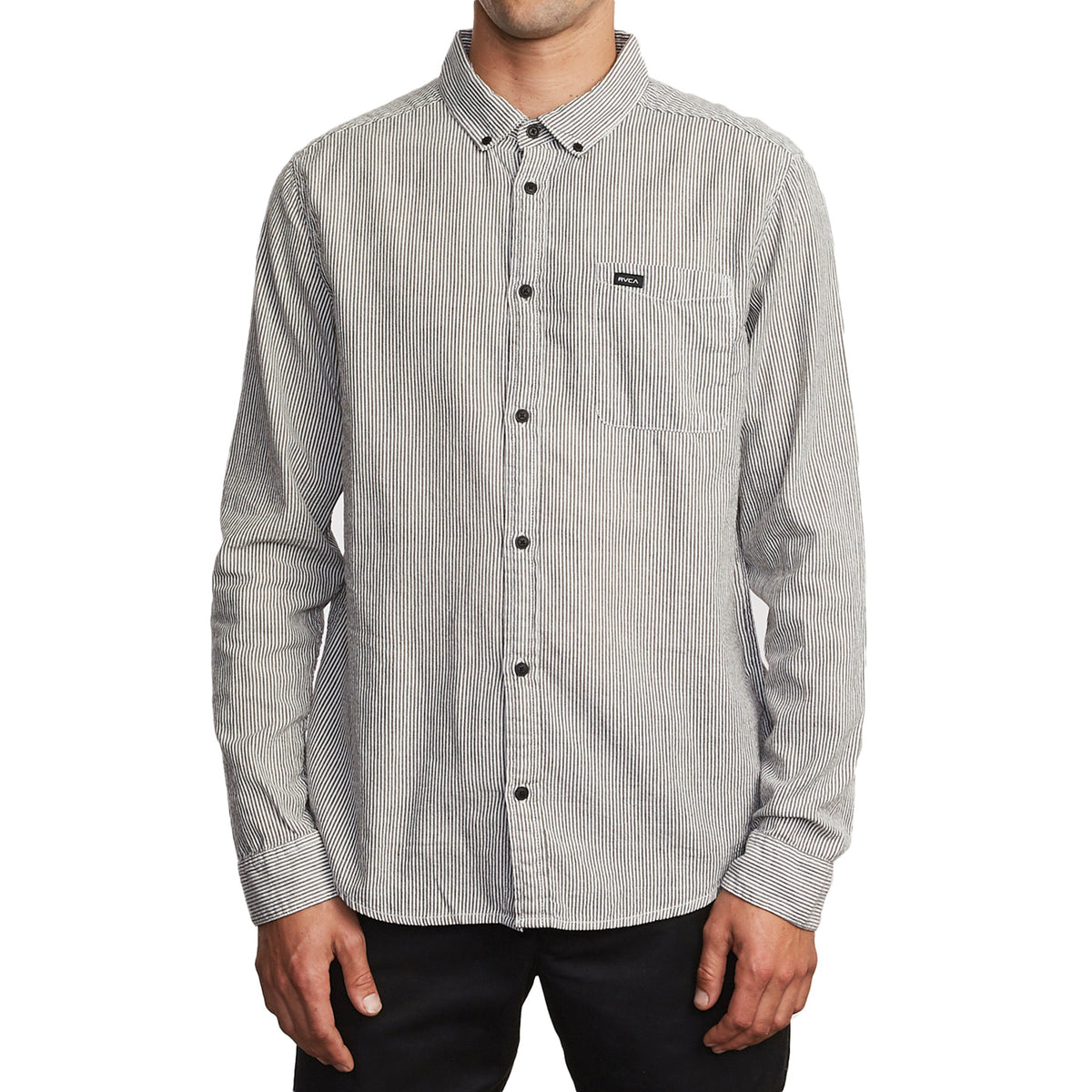 RVCA Endless Seersucker Long-Sleeve Shirt Black