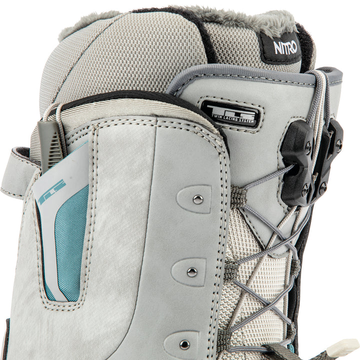 Nitro Crown TLS Snowboard Boots - Women's 2020 Grey-Steel Blue