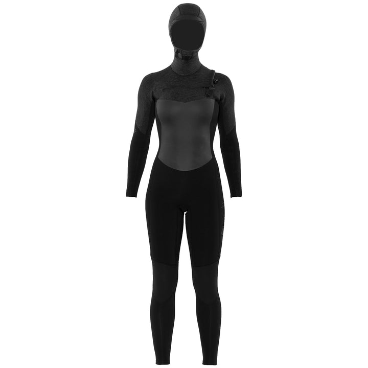 Sisstrevolution 5/4 7 Seas Hooded Chest Zip Wetsuit - Women's Black Heather