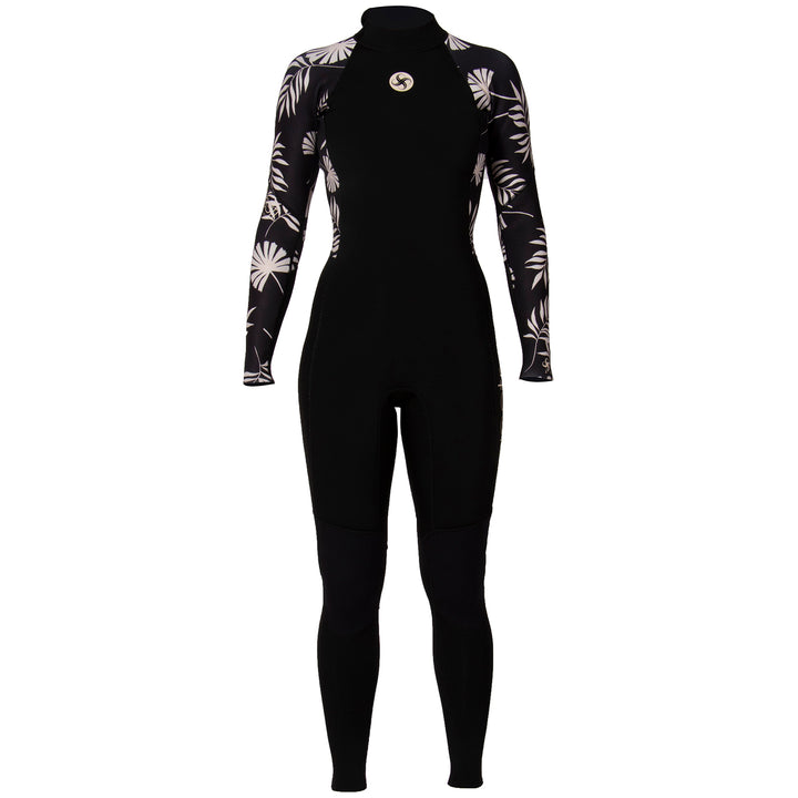 Sisstrevolution 3/2 7 Seas Print Back Zip Wetsuit - Women's Black