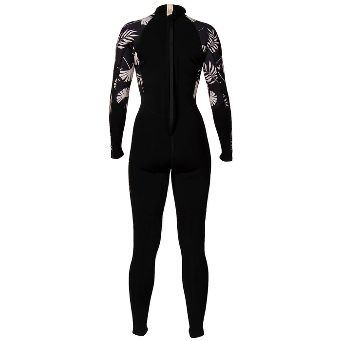Sisstrevolution 3/2 7 Seas Print Back Zip Wetsuit - Women's Black