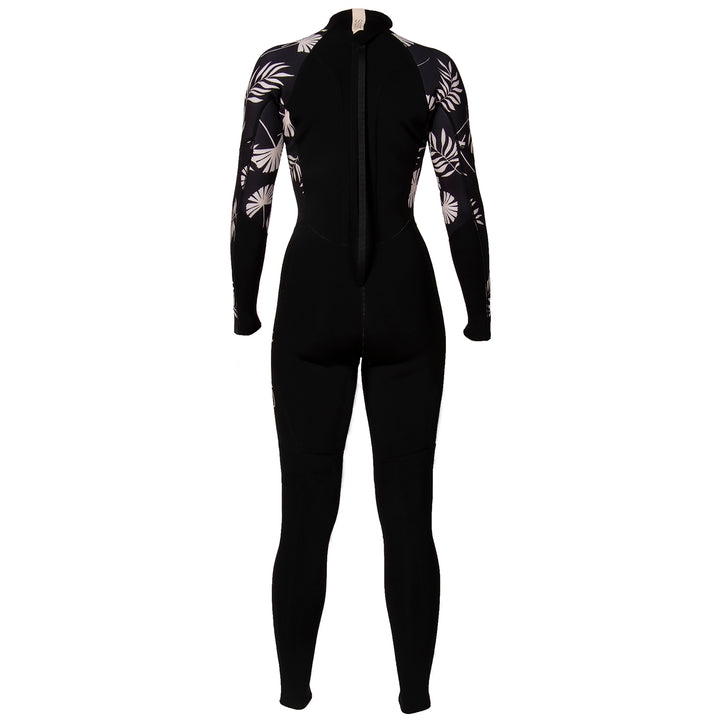 Sisstrevolution 3/2 7 Seas Print Back Zip Wetsuit - Women's Black