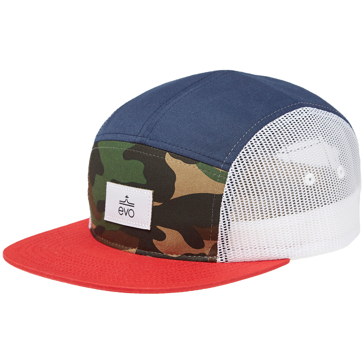 evo 5 Panel Trucker Hat Camo