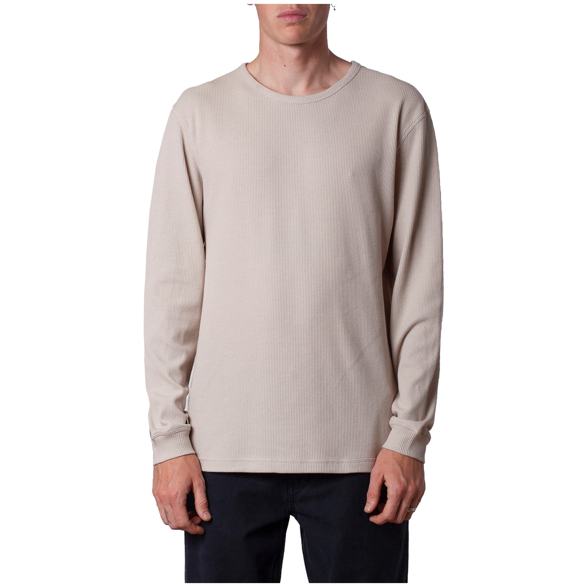 Rhythm Waffle Long-Sleeve Shirt Vintage White