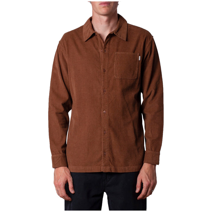 Rhythm Corduroy Long-Sleeve Shirt Almond