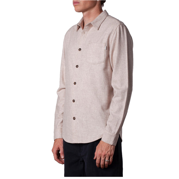 Rhythm Wool Long-Sleeve Shirt Ivory