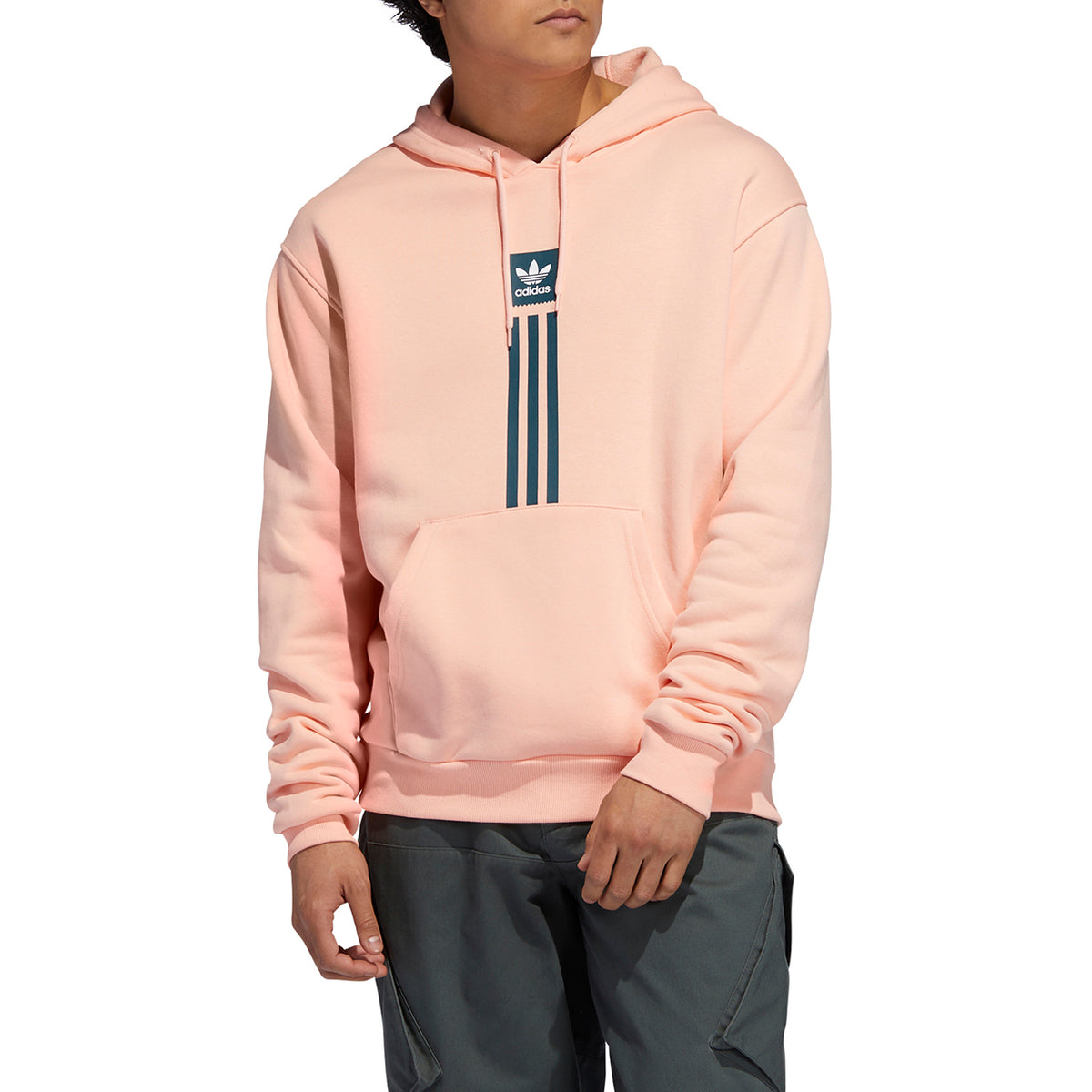Adidas Solid Pillard Hoodie Glow Pink/White/Viridian