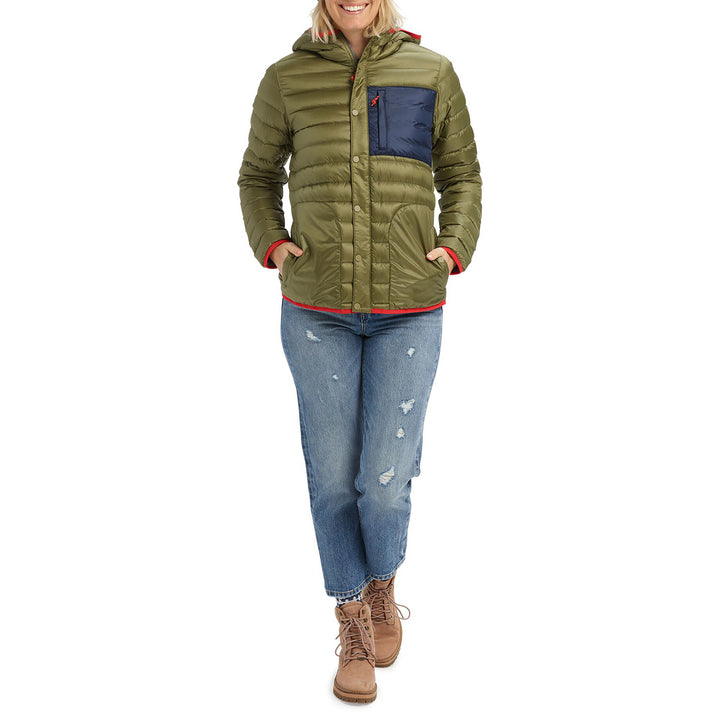 Burton Evergreen Down Hoodie Insulator - Women's Martini Olive/Dress Blue