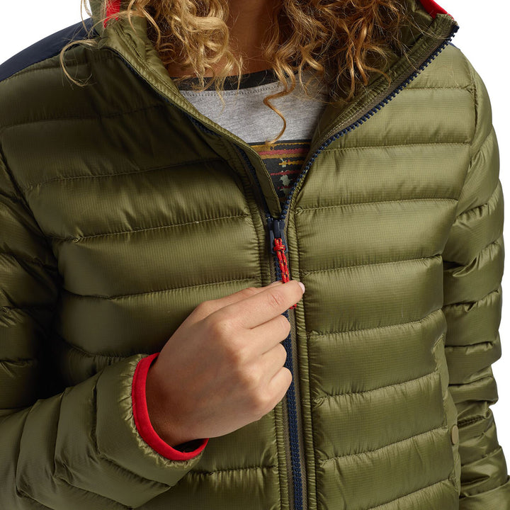 Burton Evergreen Long Down Jacket - Women's Martini Olive/Dress Blue