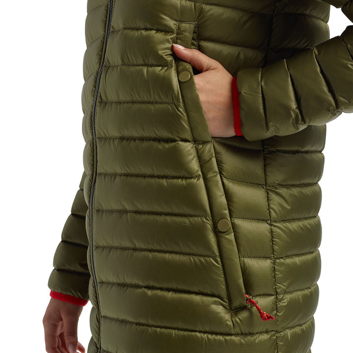Burton Evergreen Long Down Jacket - Women's Martini Olive/Dress Blue