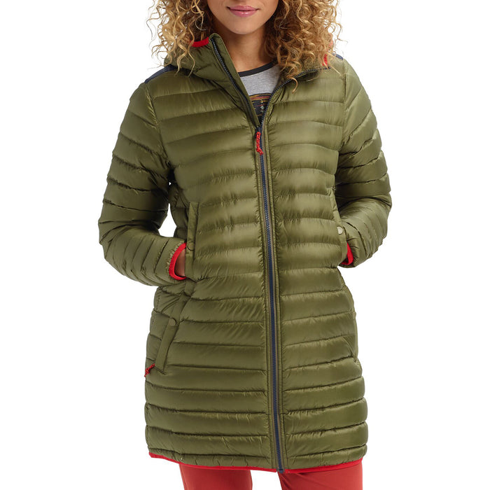 Burton Evergreen Long Down Jacket - Women's Martini Olive/Dress Blue