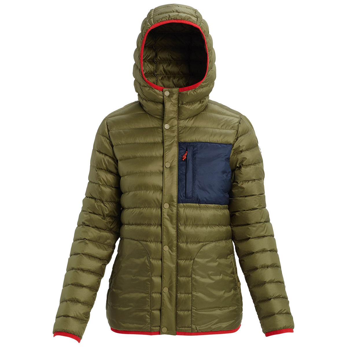 Burton Evergreen Down Hoodie Insulator - Women's Martini Olive/Dress Blue