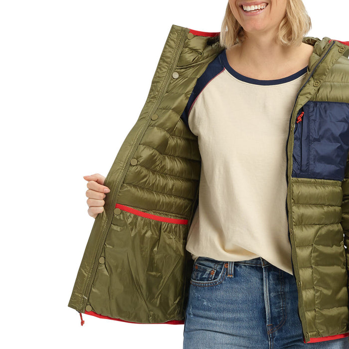 Burton Evergreen Down Hoodie Insulator - Women's Martini Olive/Dress Blue
