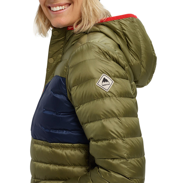 Burton Evergreen Down Hoodie Insulator - Women's Martini Olive/Dress Blue