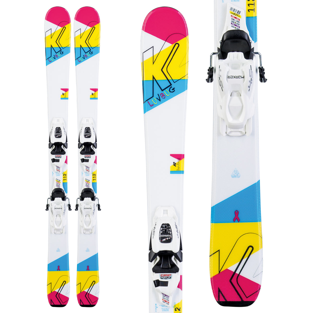 K2 Luv Bug Skis + FDT 7.0 Bindings - Little Girls' 2020