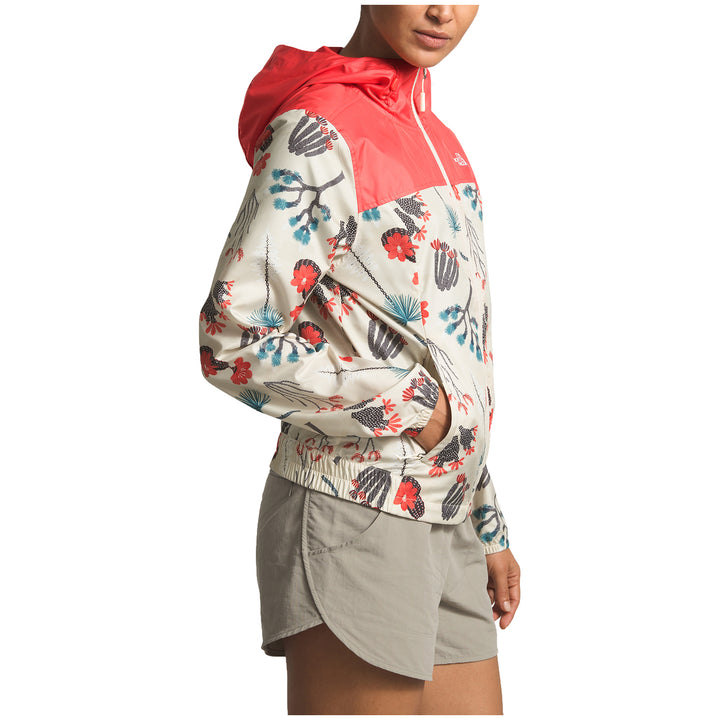 The North Face Printed Cyclone Windbreaker Jacket - Women's Spiced Coral/Vintage White Joshua Tree Print